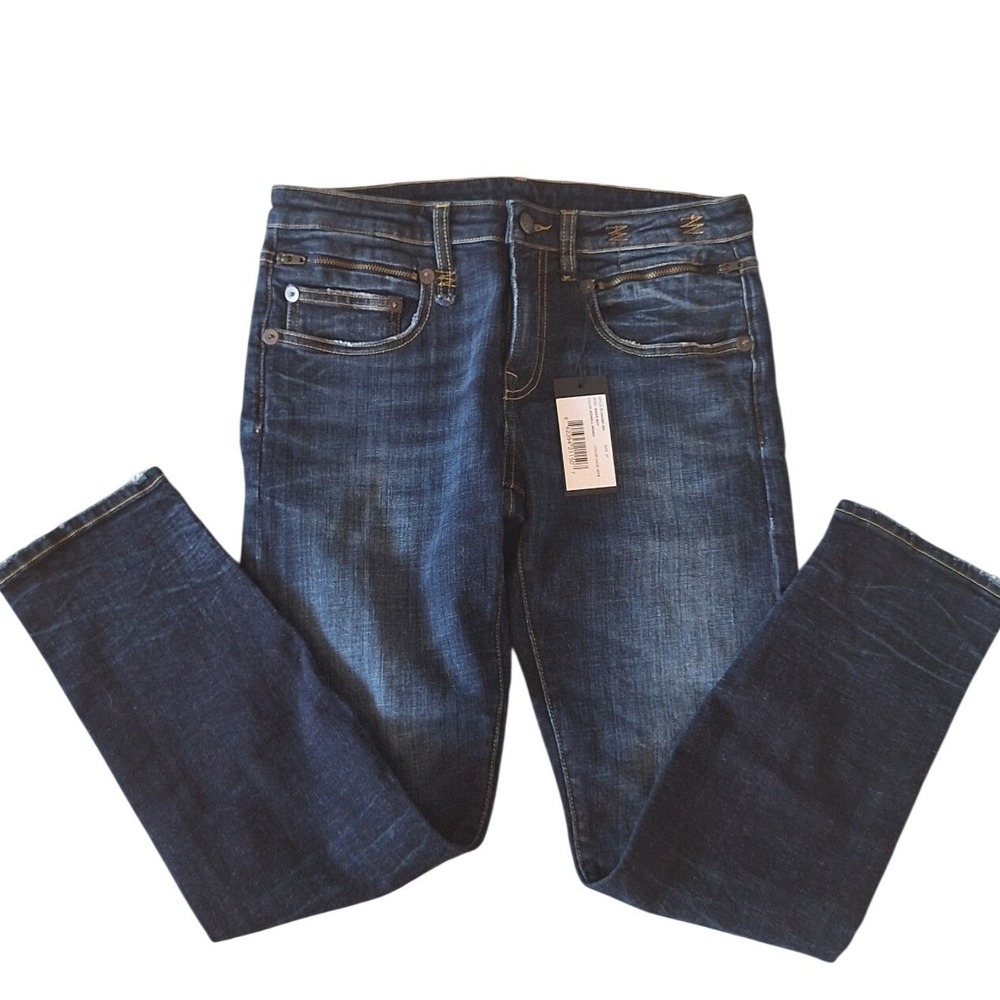 R13 Biker Boy Drake Smart Jeans Dark Blue Indigo Made in Italy Size 27 NEW